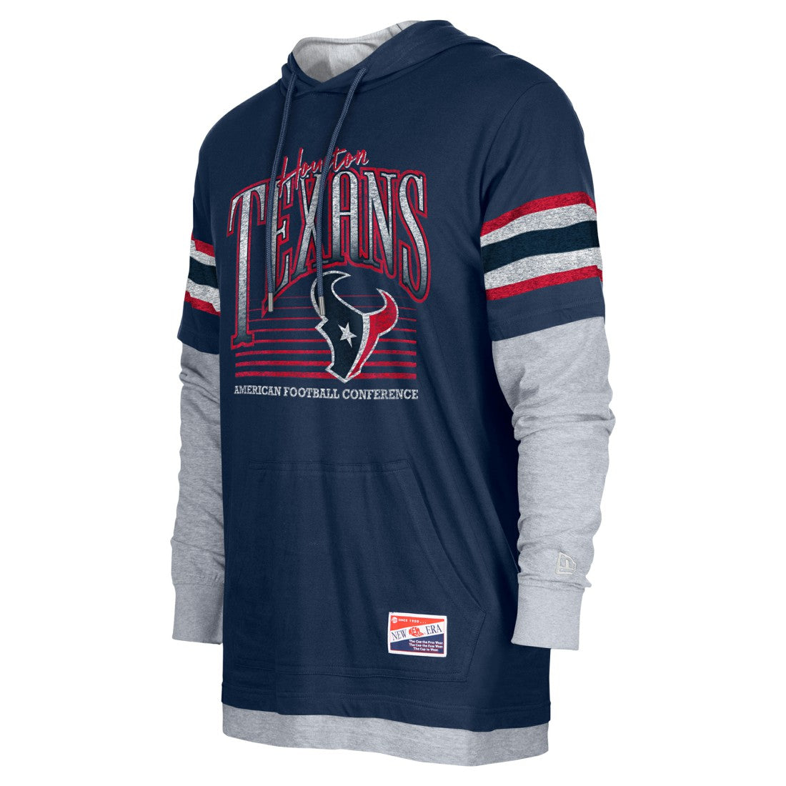 Houston Texans New Era Twofer Long Sleeve Hooded T-Shirt - Navy - NFL