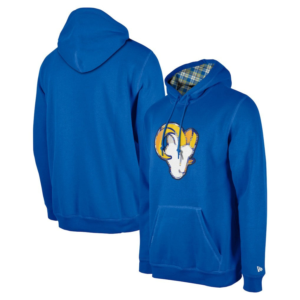 Los Angeles Rams New Era 3rd Down Plaid Pullover Hoodie - Royal - NFL