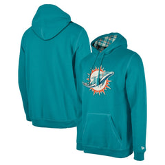Miami Dolphins New Era 3rd Down Plaid Pullover Hoodie - Teal - NFL