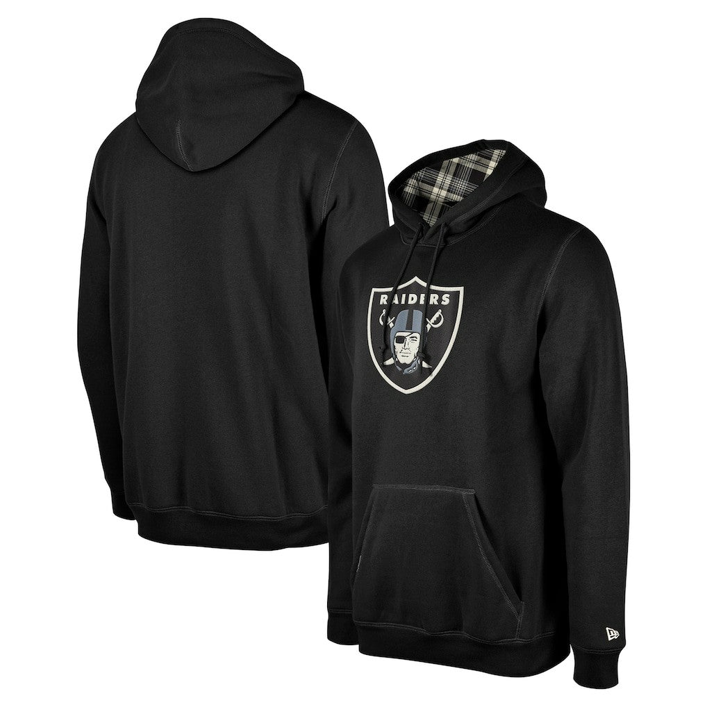 Las Vegas Raiders New Era 3rd Down Plaid Pullover Hoodie - Black - NFL
