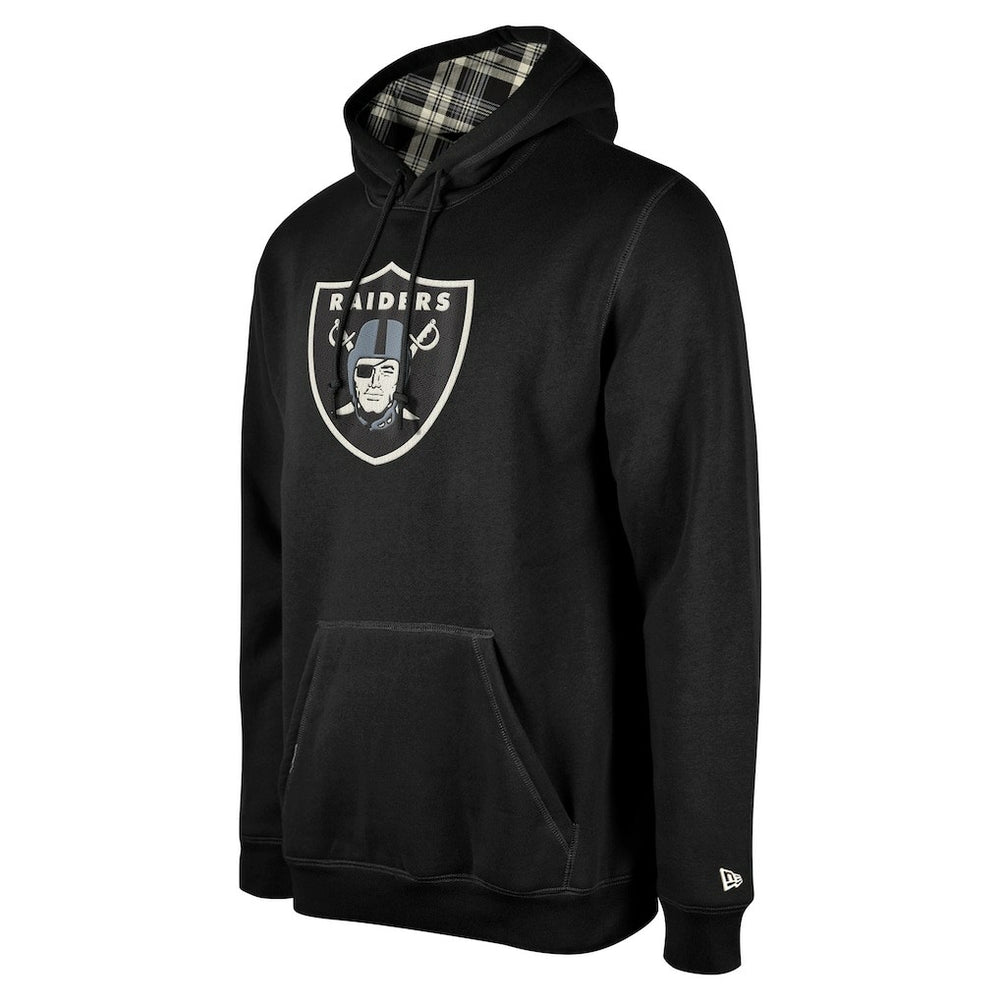 Las Vegas Raiders New Era 3rd Down Plaid Pullover Hoodie - Black - NFL