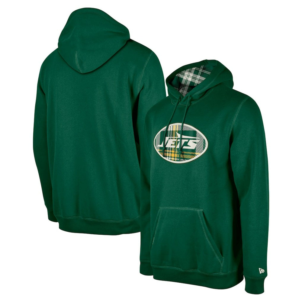 New York Jets New Era 3rd Down Plaid Pullover Hoodie - Green - NFL