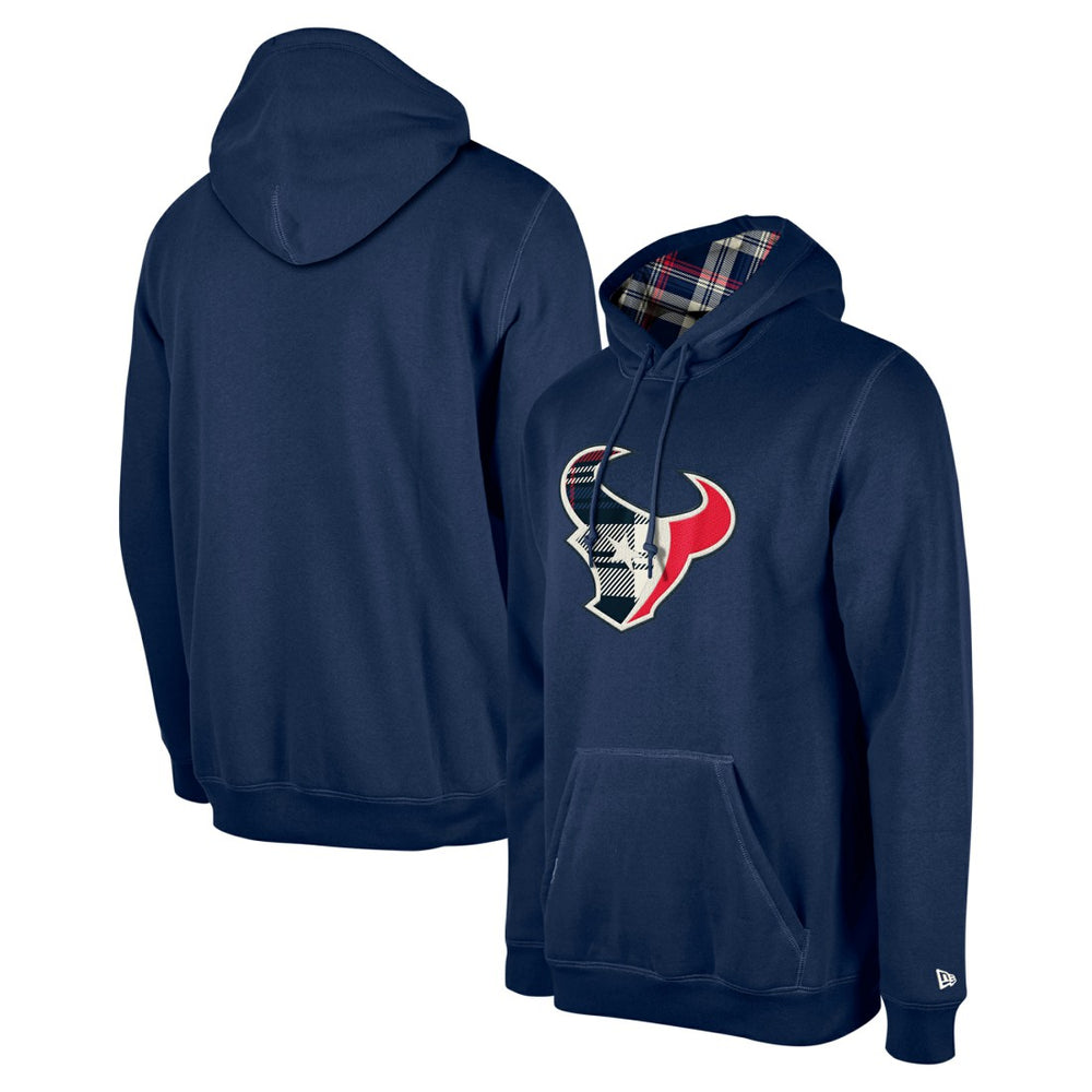 Houston Texans New Era 3rd Down Plaid Pullover Hoodie - Navy - NFL