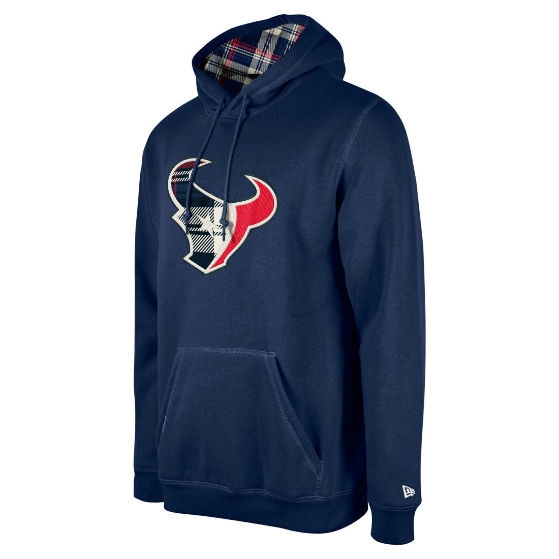 Houston Texans New Era 3rd Down Plaid Pullover Hoodie - Navy - NFL