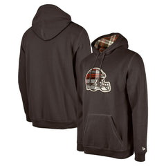 Cleveland Browns New Era 3rd Down Plaid Pullover Hoodie - Brown - NFL