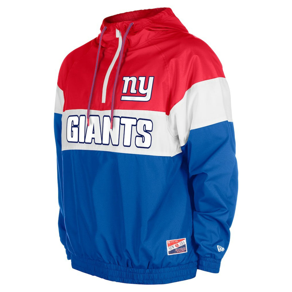 New York Giants New Era 3rd Down Raglan Quarter-Zip Windbreaker Jacket - Royal - NFL