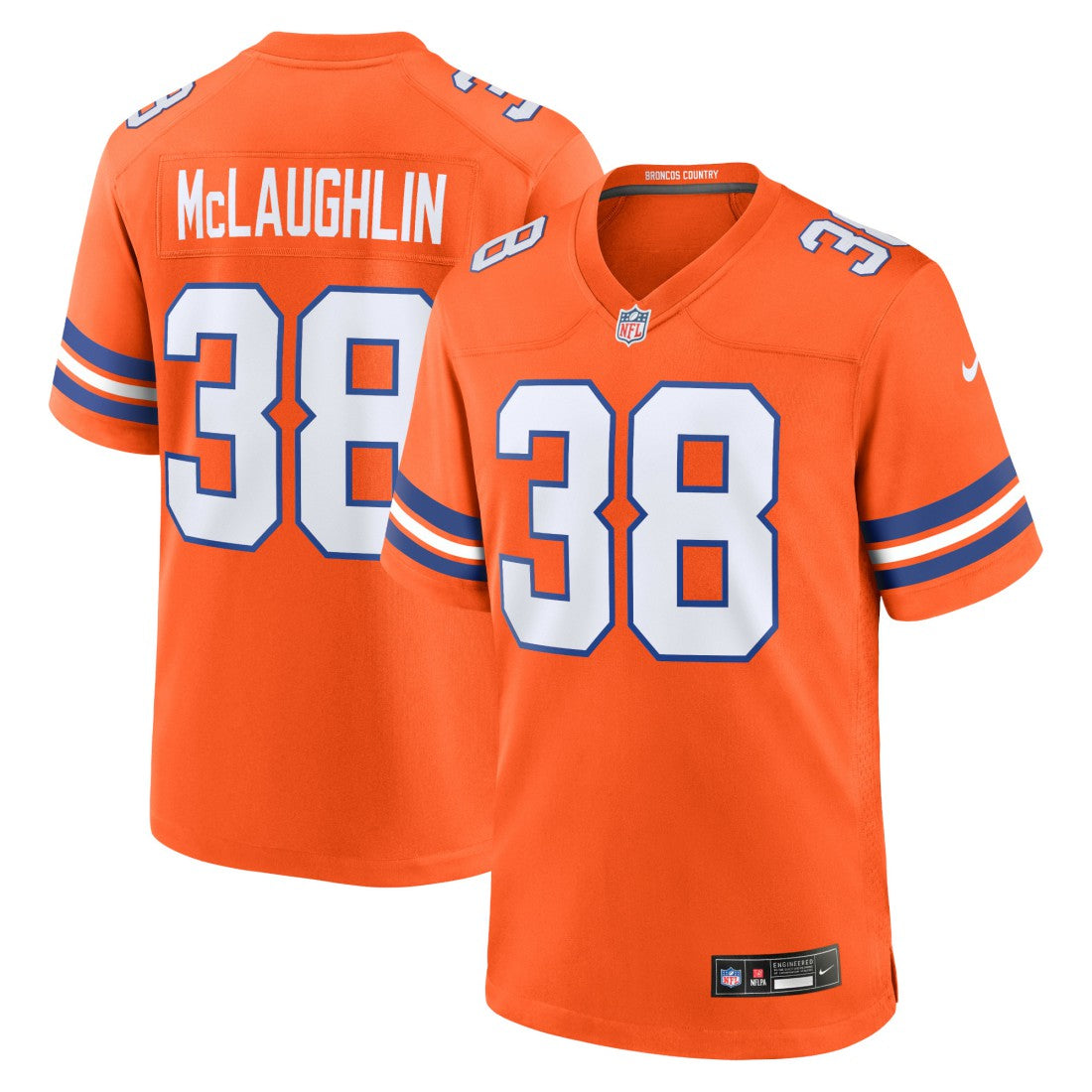 Jaleel McLaughlin Denver Broncos Mile High Collection 1977 Throwback Player Game Jersey - Orange - Nike