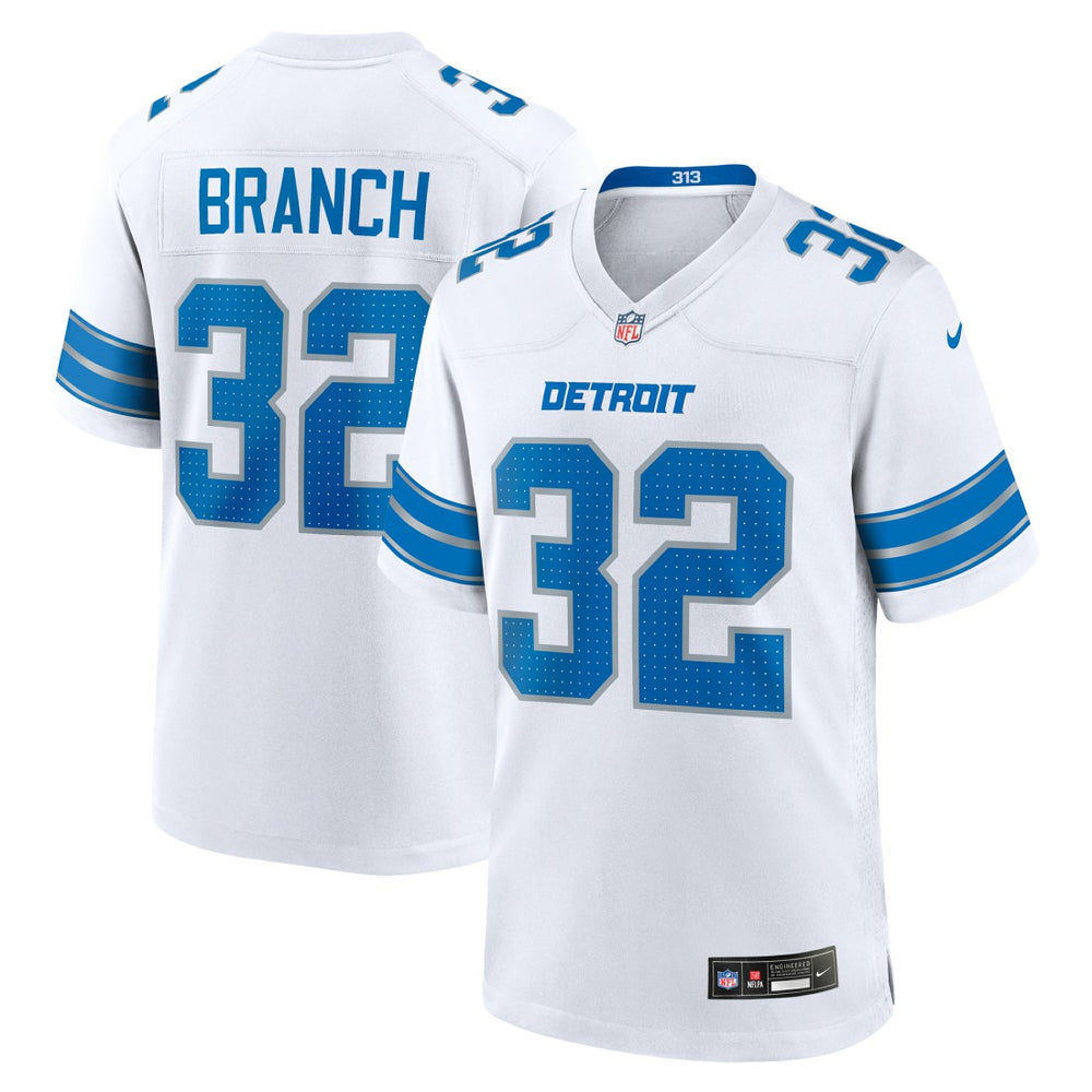 Brian Branch Detroit Lions White Game Jersey - White - Nike