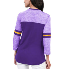 Los Angeles Lakers G-III 4Her by Carl Banks Women's Play the Game 3/4-Sleeve T-Shirt Purple