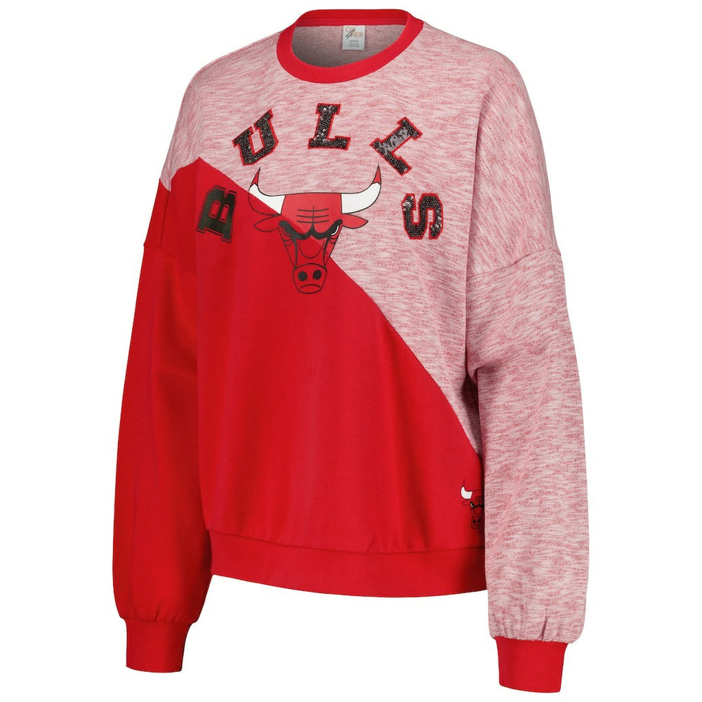 Chicago Bulls G-III 4Her by Carl Banks Women's Benches Split Pullover Sweatshirt Red