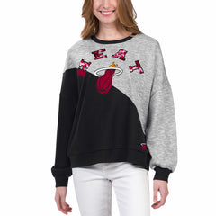 Miami Heat G-III 4Her by Carl Banks Women's Benches Split Pullover Sweatshirt Black