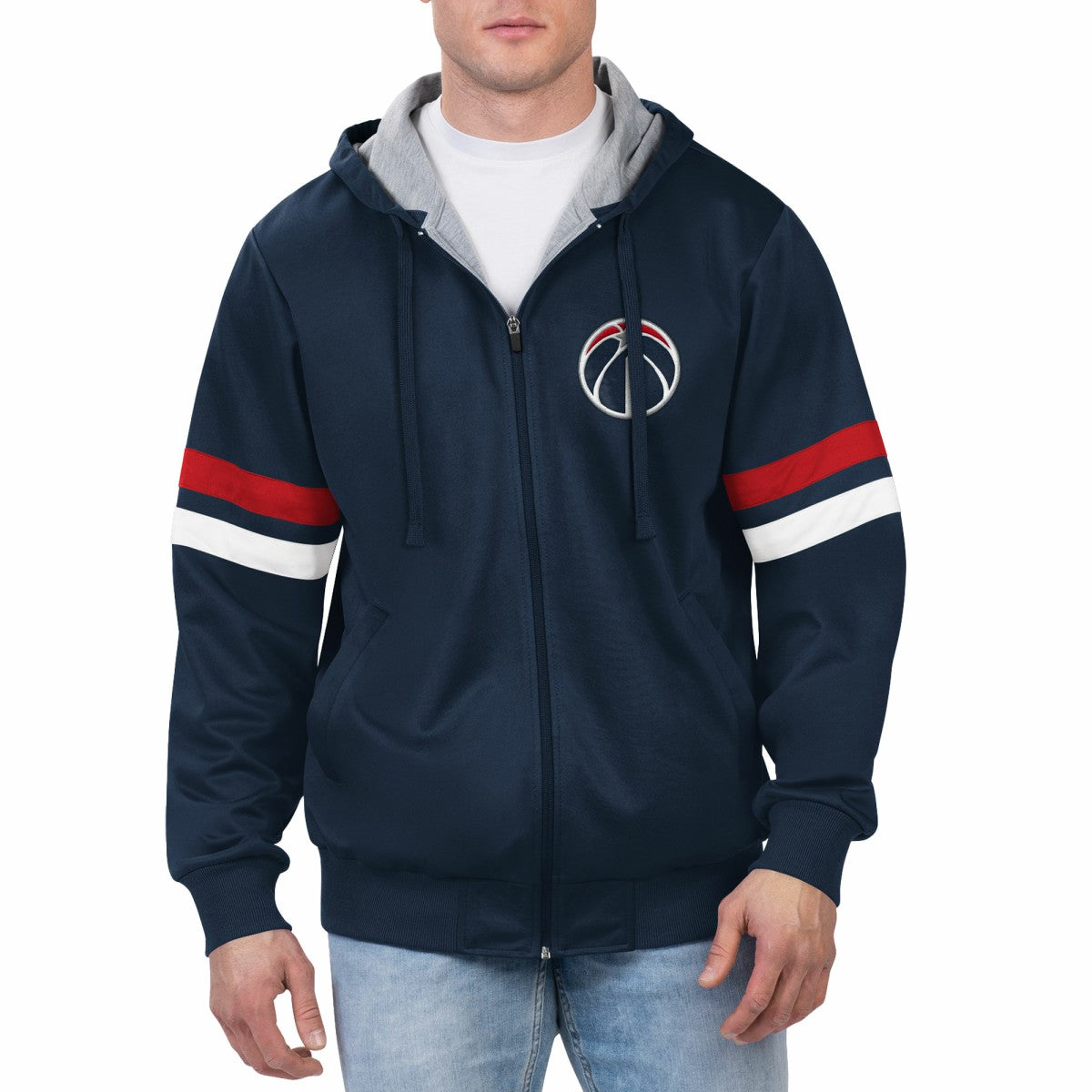 Washington Wizards G-III Sports by Carl Banks Contender Full-Zip Hoodie Jacket Navy