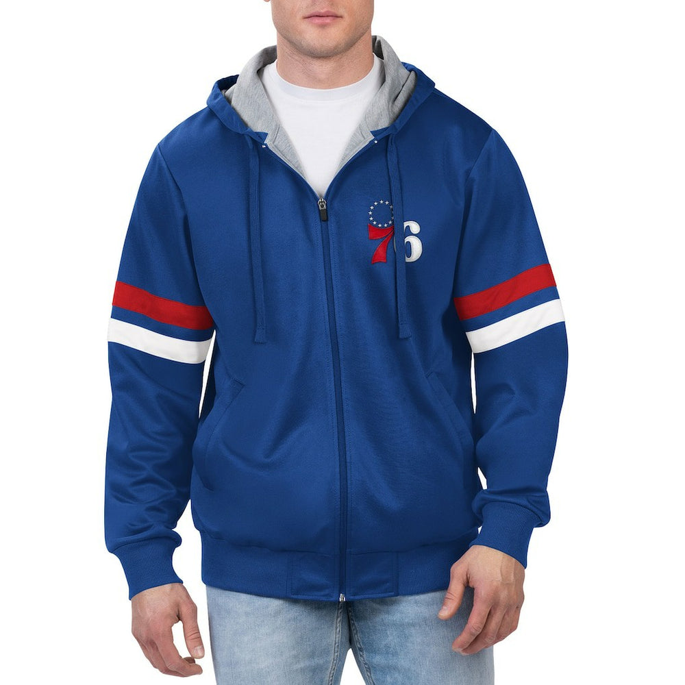 Philadelphia 76ers G-III Sports by Carl Banks Contender Full-Zip Hoodie Jacket Royal