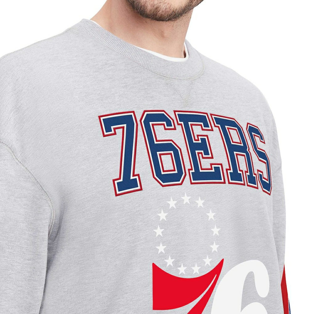 Philadelphia 76ers Tommy Jeans Hayes Crew Neck Pullover Sweatshirt Heather Gray