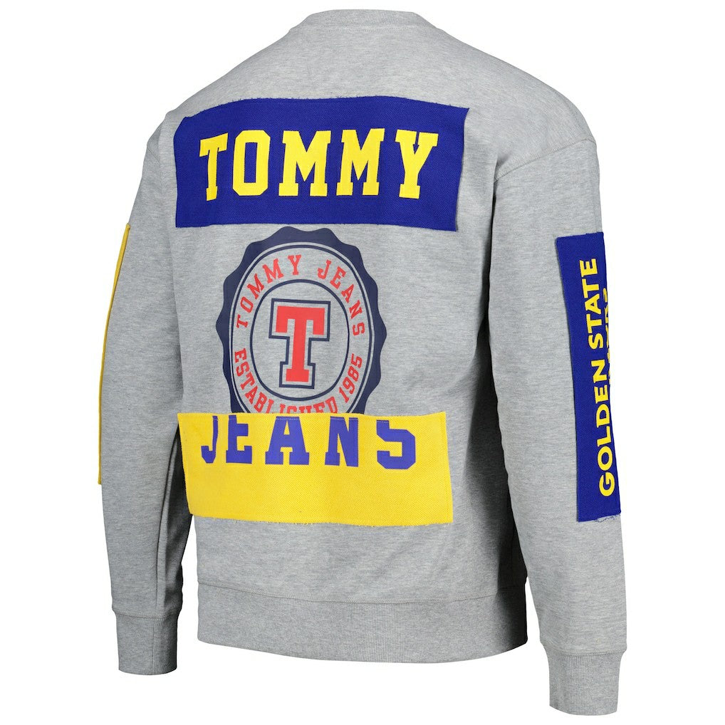 Golden State Warriors Tommy Jeans Hayes Crew Neck Pullover Sweatshirt Heather Gray