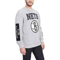 Brooklyn Nets Tommy Jeans Hayes Crew Neck Pullover Sweatshirt Heather Gray