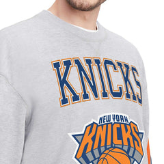 New York Knicks Tommy Jeans Hayes Crew Neck Pullover Sweatshirt Heather Gray