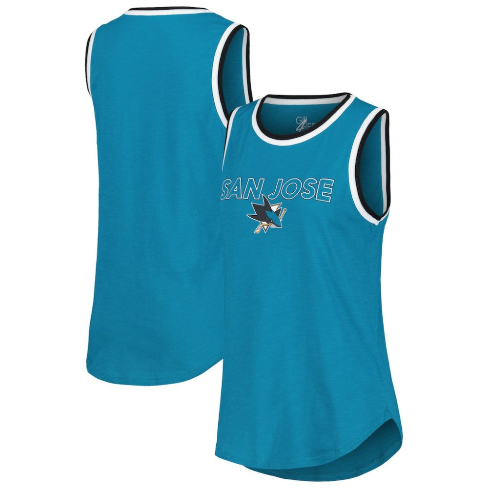 San Jose Sharks G-III 4Her by Carl Banks Women's Strategy Tank Top - Teal | NHL on sale