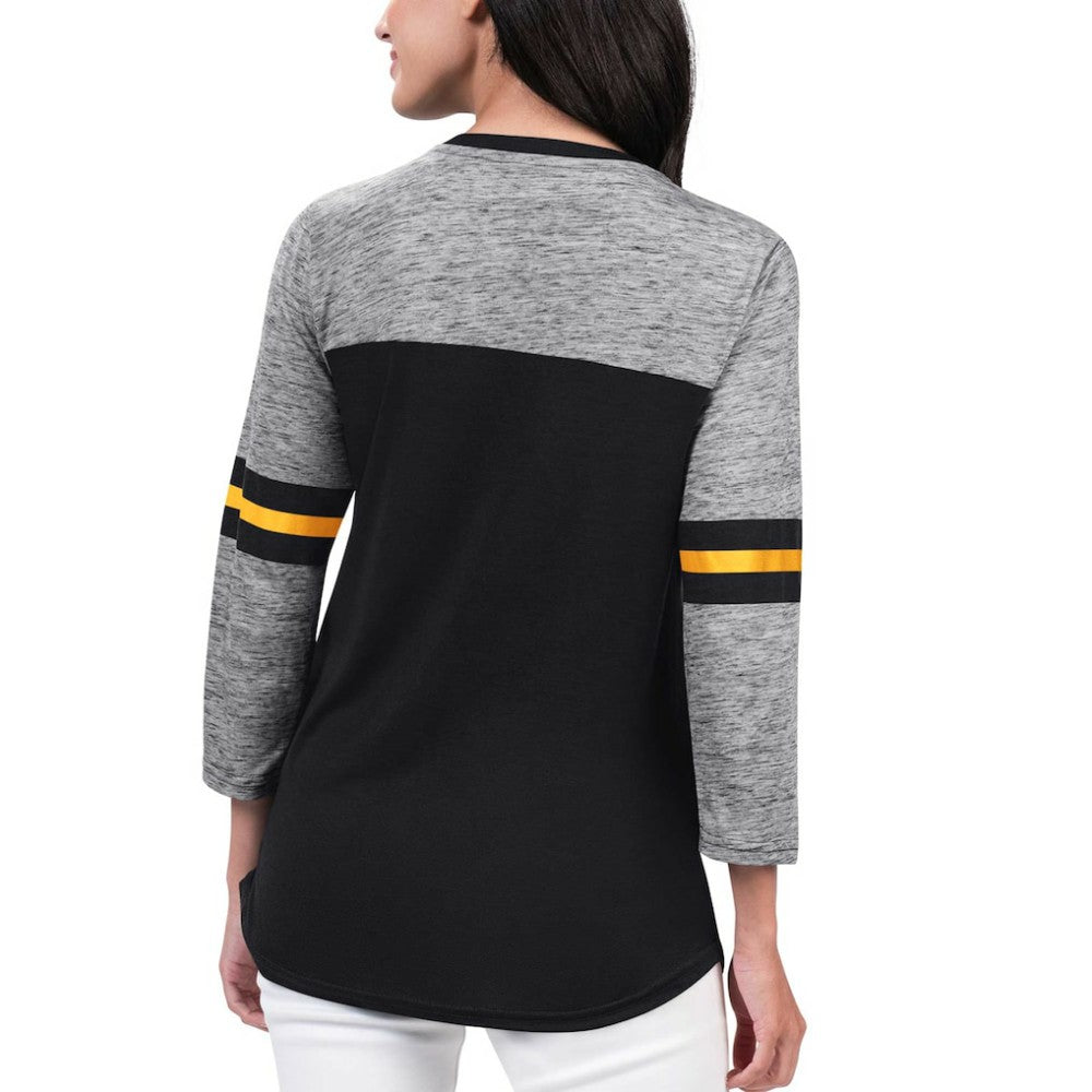 Boston Bruins G-III 4Her by Carl Banks Women's Play The Game 3/4-Sleeve T-Shirt - Black | NHL Clearance