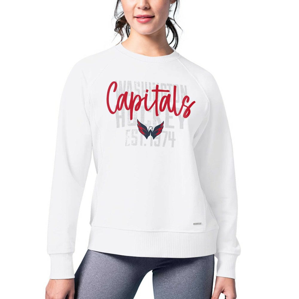 Washington Capitals MSX by Michael Strahan Women's Millie Raglan Pullover Sweatshirt - White | NHL sale