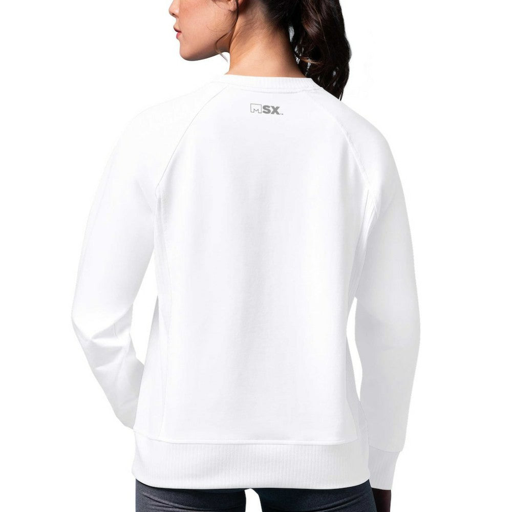 New Jersey Devils MSX by Michael Strahan Women's Millie Raglan Pullover Sweatshirt - White | NHL sale