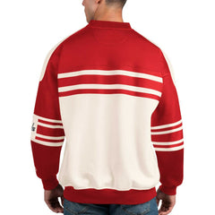 Washington Capitals Starter Defense Fleece Crewneck Pullover Sweatshirt - White | NHL Lifestyle