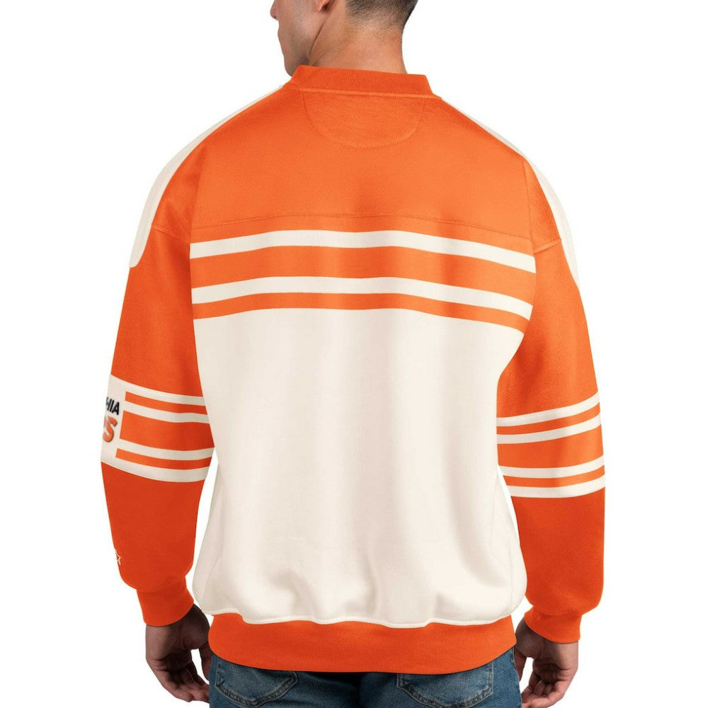 Philadelphia Flyers Starter Defense Fleece Crewneck Pullover Sweatshirt - White | NHL Clearance