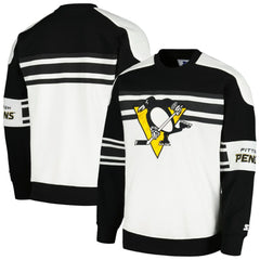 Pittsburgh Penguins Starter Defense Fleece Crewneck Pullover Sweatshirt - White | NHL discount