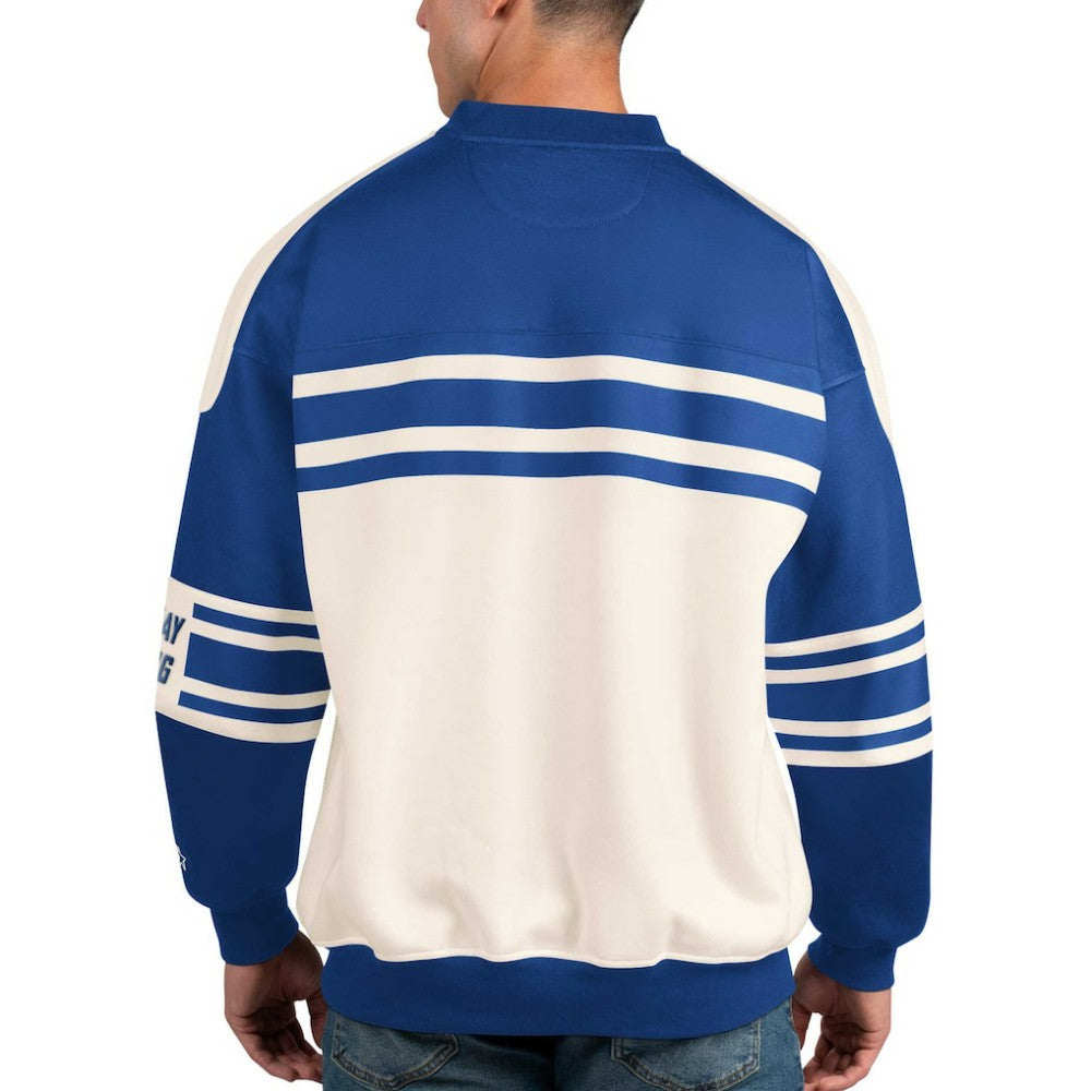 Tampa Bay Lightning Starter Defense Fleece Crewneck Pullover Sweatshirt - White | NHL Lifestyle