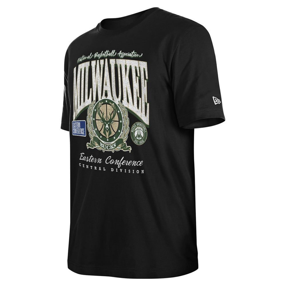 New Era Milwaukee Bucks Unisex Oversized Essentials Boxy T-Shirt Black