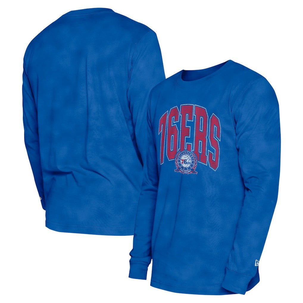New Era Philadelphia 76ers Unisex Oversized Essentials Enzyme Wash Long Sleeve T-Shirt Royal