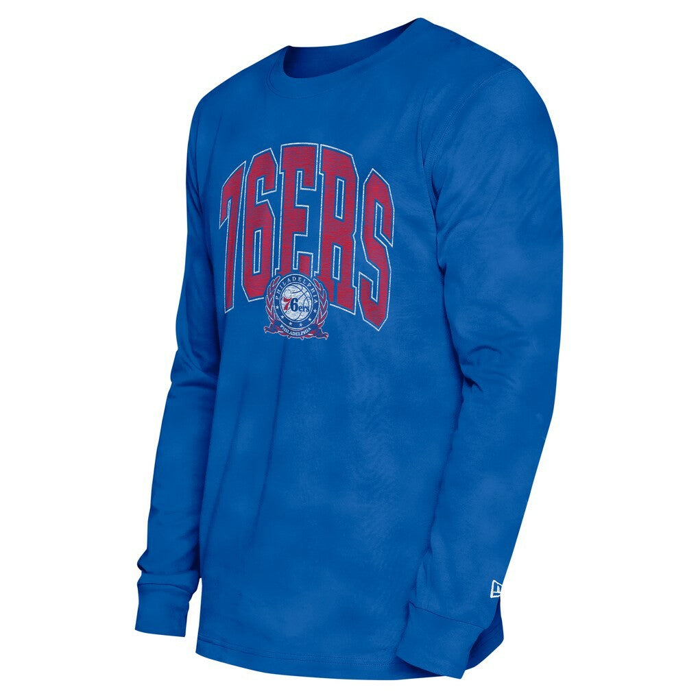 New Era Philadelphia 76ers Unisex Oversized Essentials Enzyme Wash Long Sleeve T-Shirt Royal