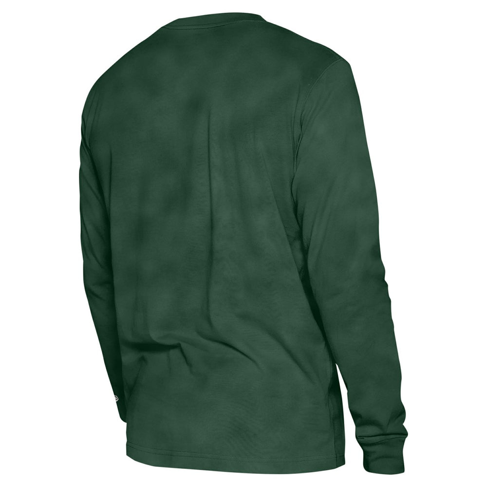 New Era Milwaukee Bucks Unisex Oversized Essentials Enzyme Wash Long Sleeve T-Shirt Hunter Green
