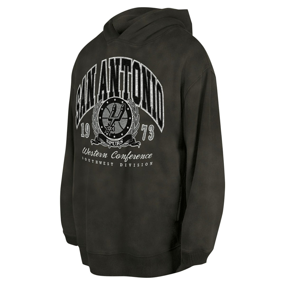 New Era San Antonio Spurs Unisex Oversized Essentials Pigment Wash Fleece Pullover Hoodie Charcoal