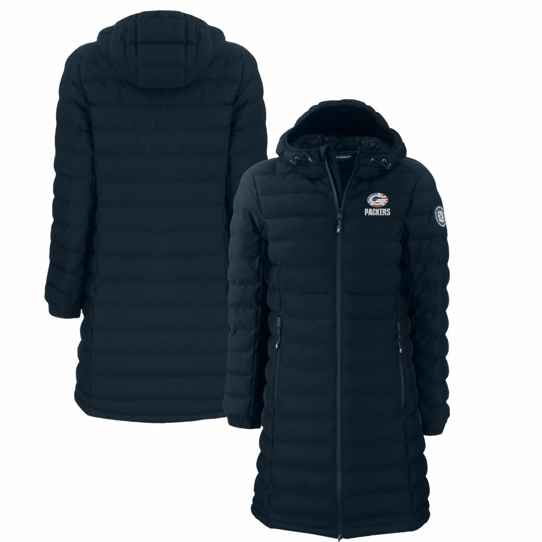 Green Bay Packers Cutter & Buck Women's Americana Mission Ridge Repreve Eco Insulated Full-Zip Puffer Jacket - Navy - NFL