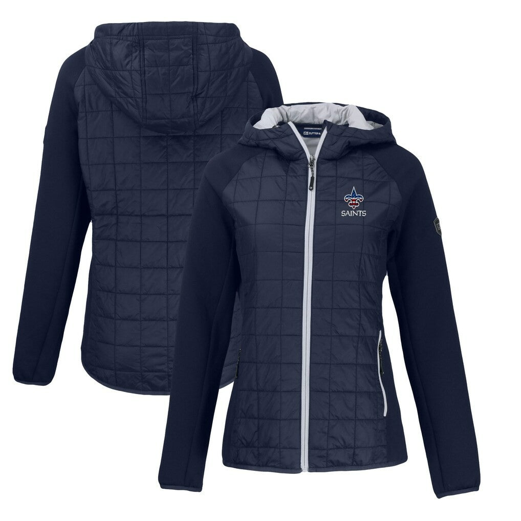 New Orleans Saints Cutter & Buck Women's Americana Rainier Primaloft Eco Full-Zip Hybrid Jacket - Navy - NFL