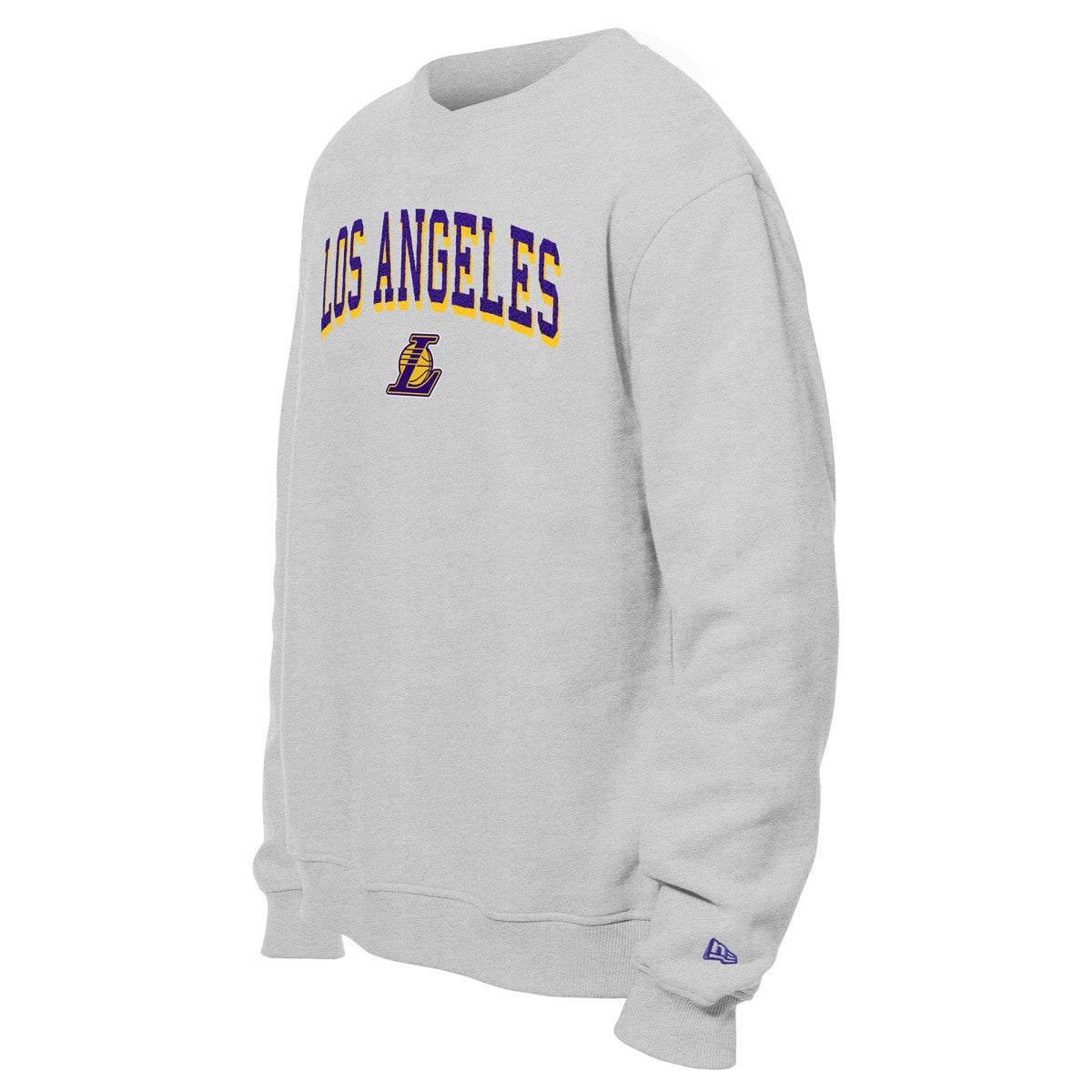 New Era Los Angeles Lakers Chenille Cross Over Pullover Sweatshirt Gray