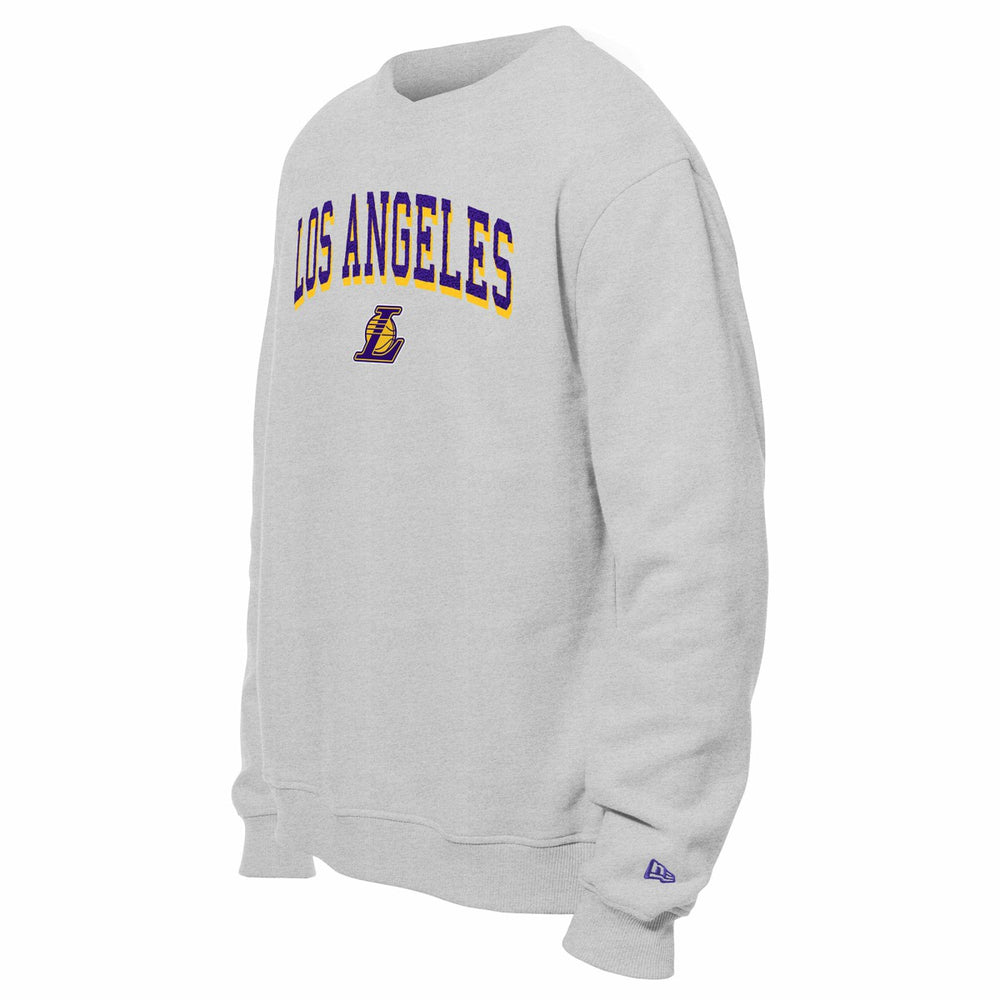 New Era Los Angeles Lakers Chenille Cross Over Pullover Sweatshirt Gray