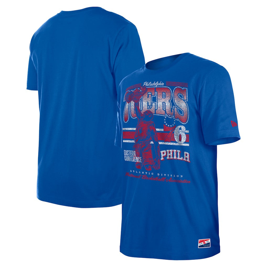 New Era Philadelphia 76ers Enzyme Wash Oversized T-Shirt Royal