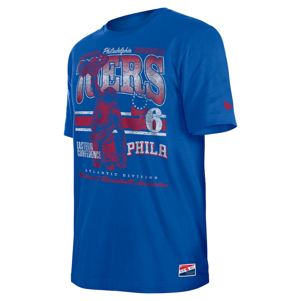 New Era Philadelphia 76ers Enzyme Wash Oversized T-Shirt Royal