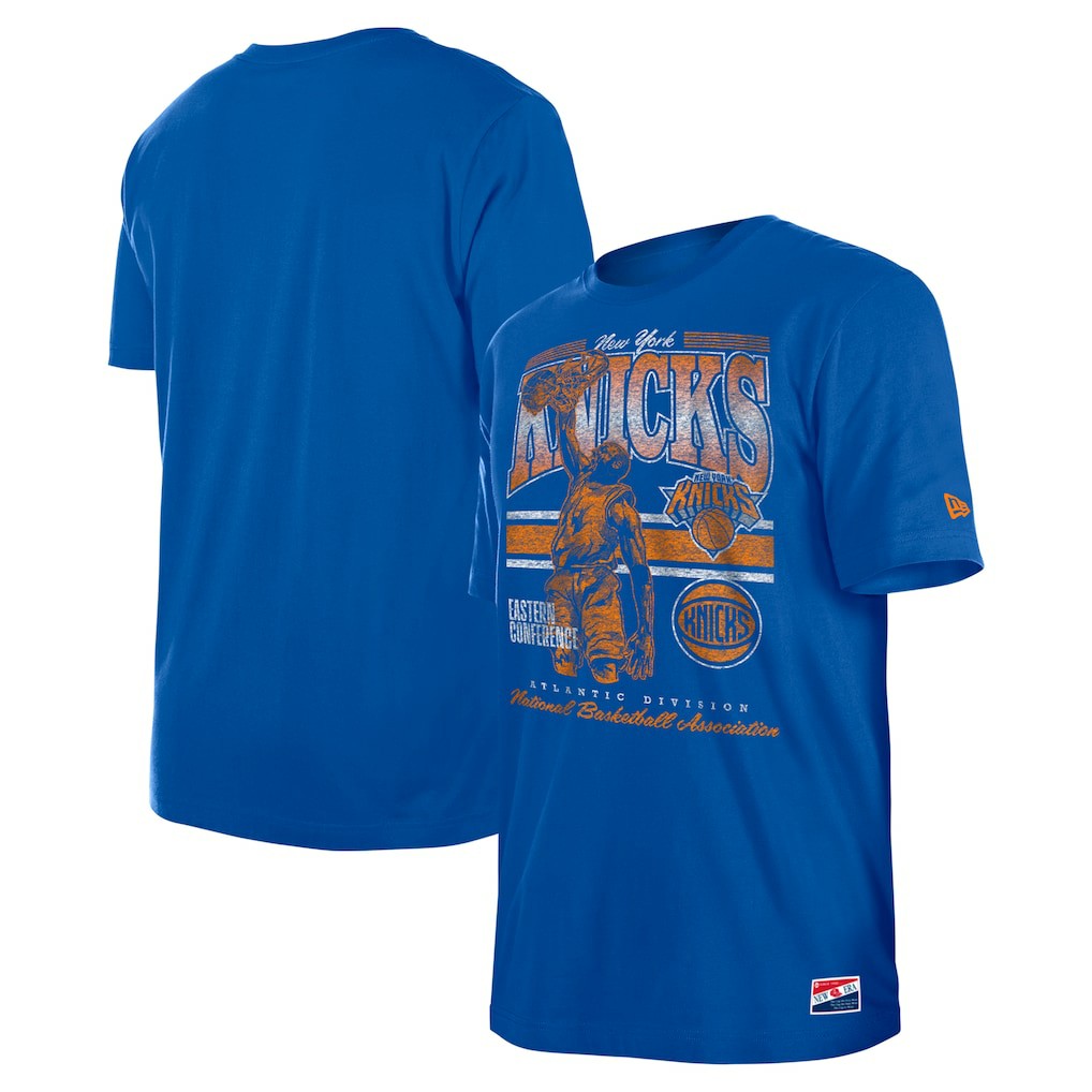 New Era New York Knicks Enzyme Wash Oversized T-Shirt Blue