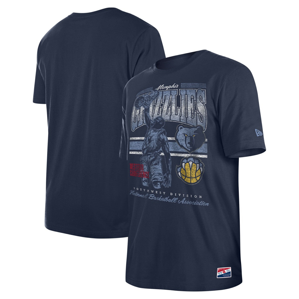 New Era Memphis Grizzlies Enzyme Wash Oversized T-Shirt Navy