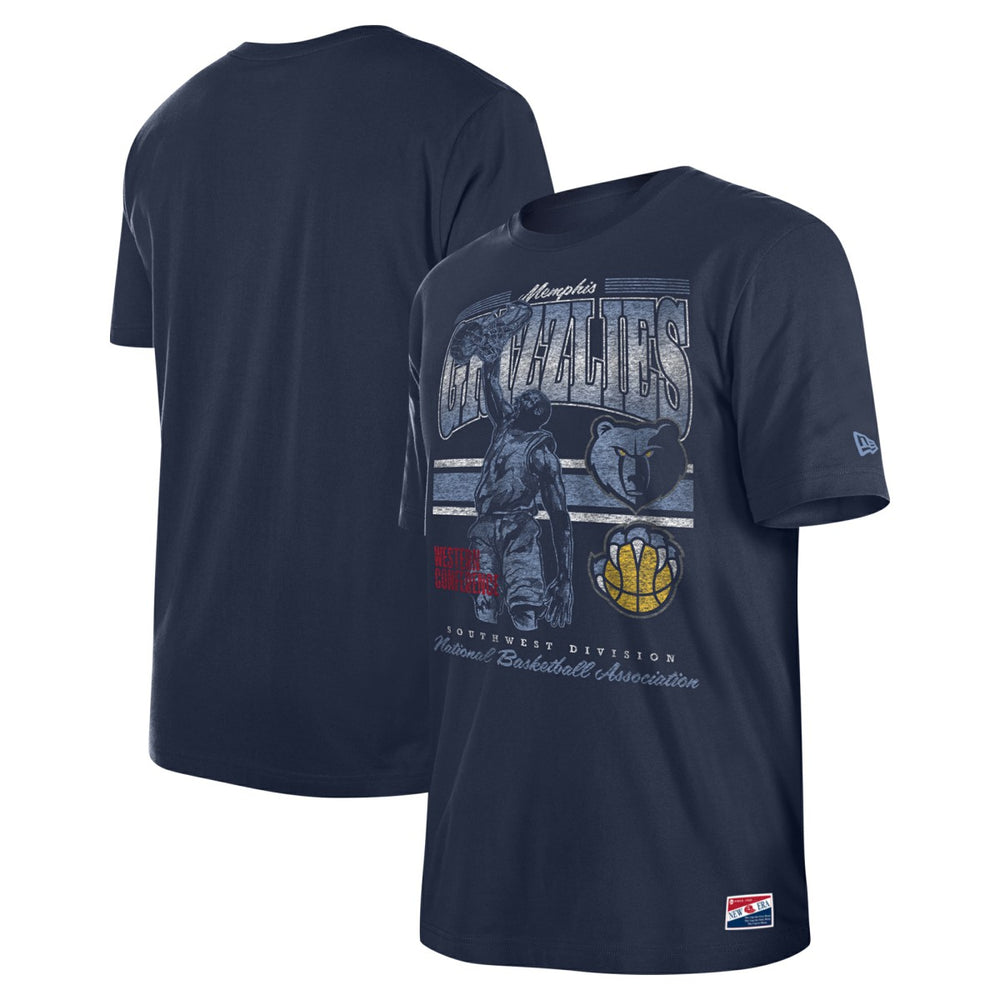 New Era Memphis Grizzlies Enzyme Wash Oversized T-Shirt Navy