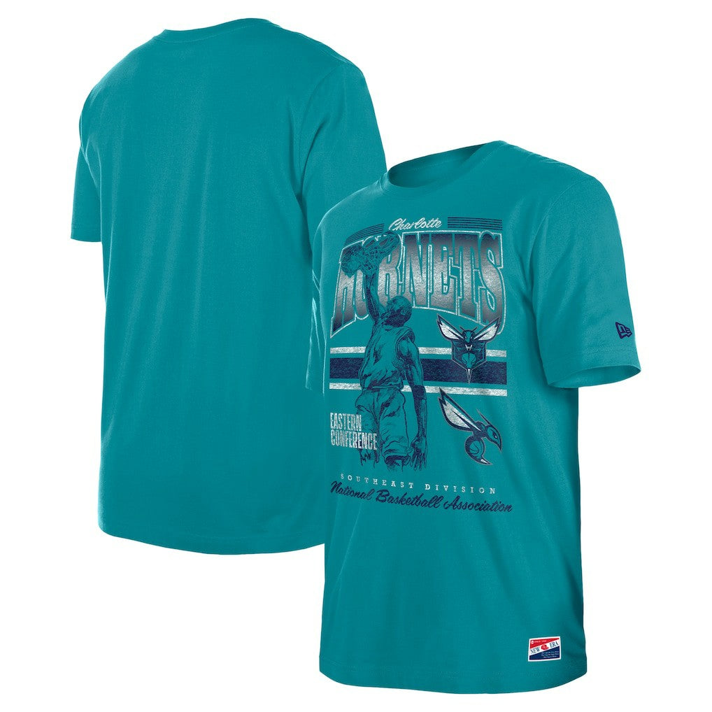 New Era Charlotte Hornets Enzyme Wash Oversized T-Shirt Teal