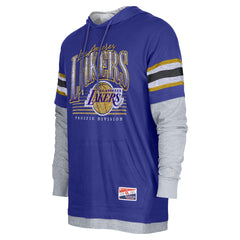 New Era Los Angeles Lakers Layered Long Sleeve Hoodie T-Shirt Purple