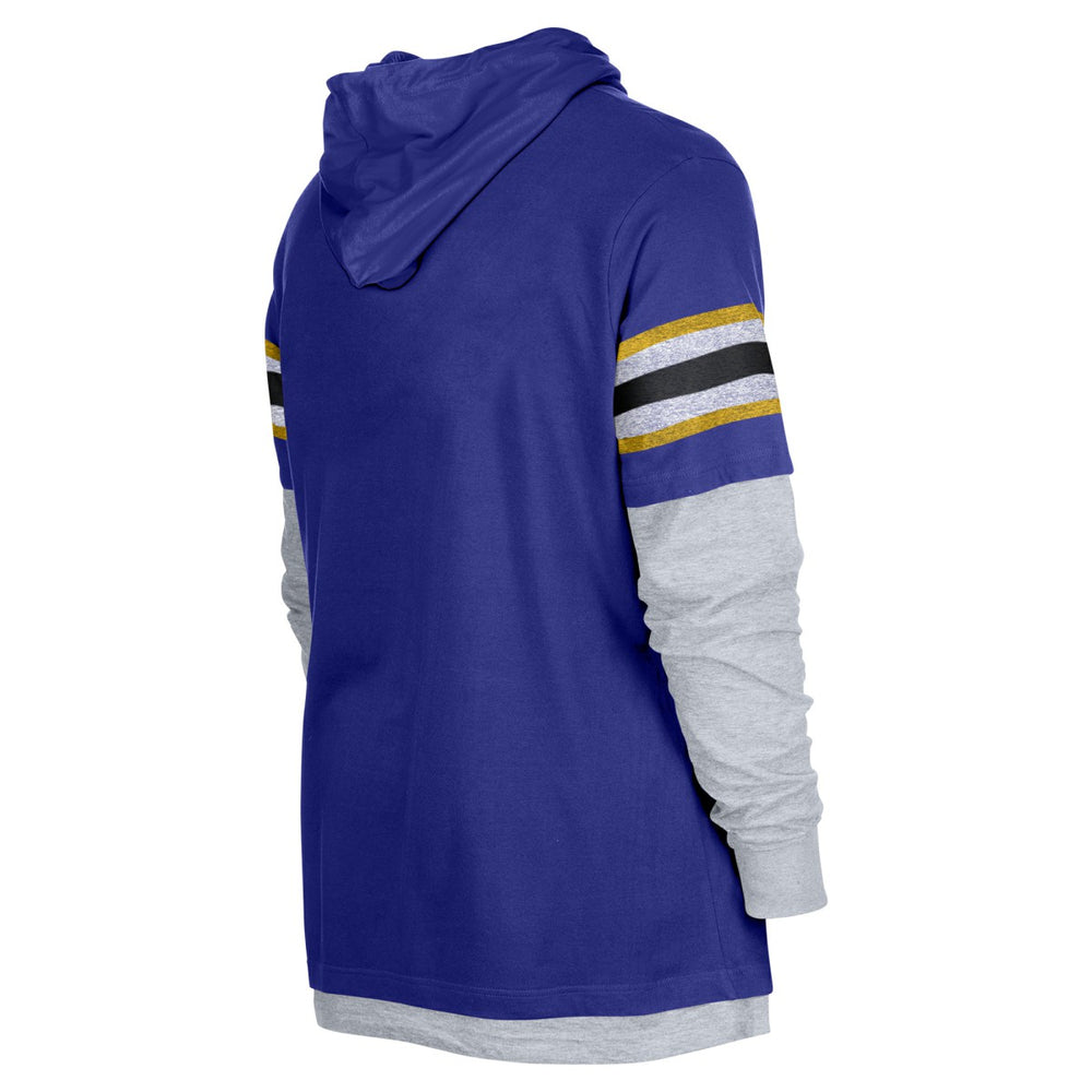 New Era Los Angeles Lakers Layered Long Sleeve Hoodie T-Shirt Purple