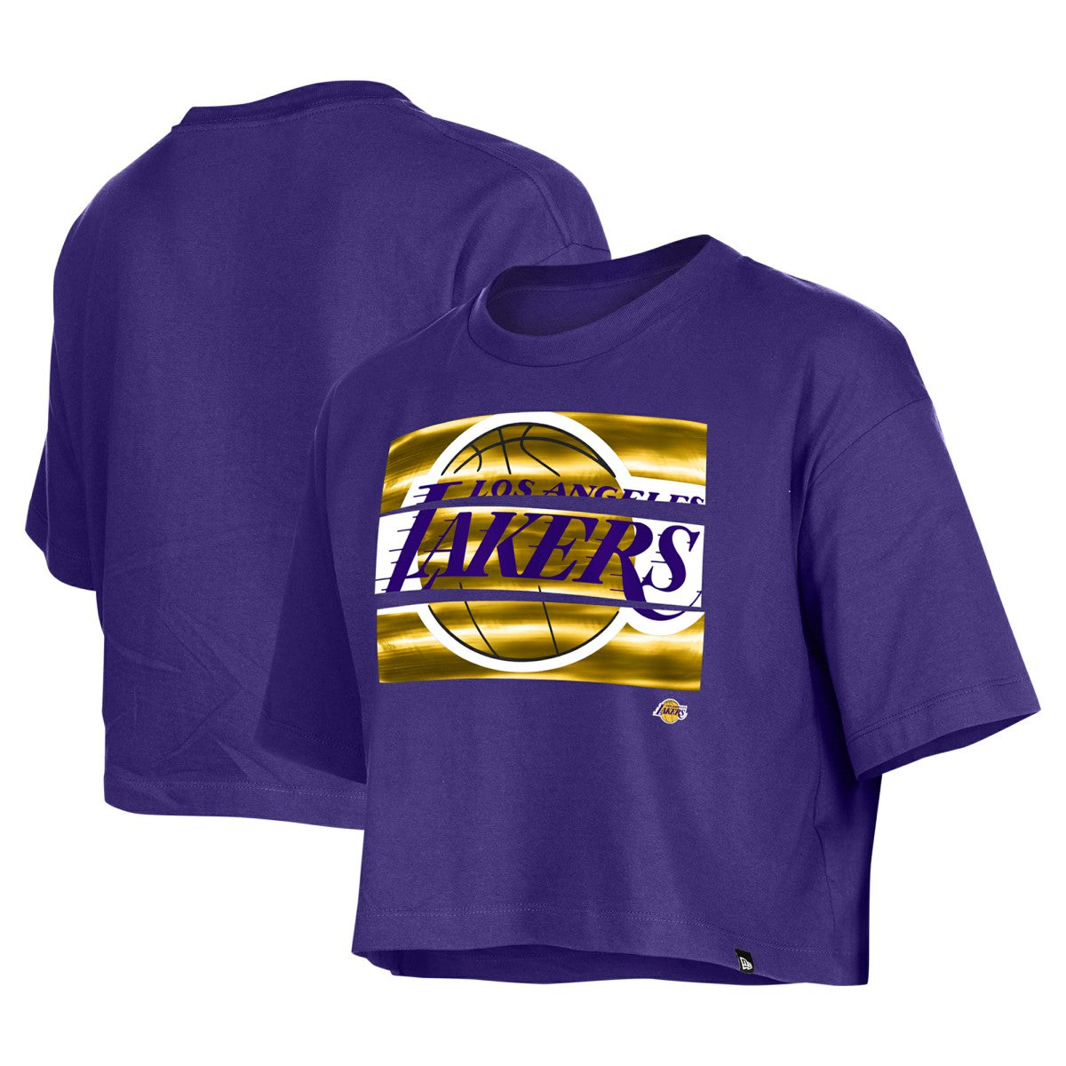 New Era Los Angeles Lakers Women's Oversized Boxy Crop T-Shirt Purple