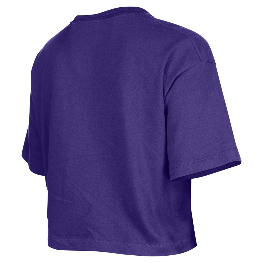 New Era Los Angeles Lakers Women's Oversized Boxy Crop T-Shirt Purple