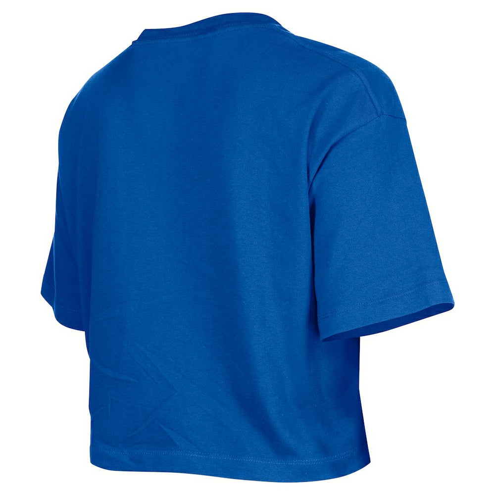 New Era Golden State Warriors Women's Oversized Boxy Crop T-Shirt Royal