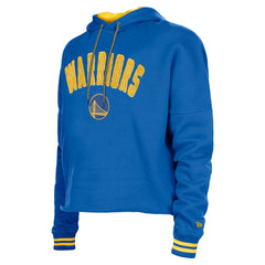 New Era Golden State Warriors Women's Boxy Raw Edge Pullover Hoodie Royal